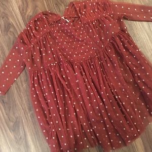 Free People Red & White Polka Dot Top! NWOT